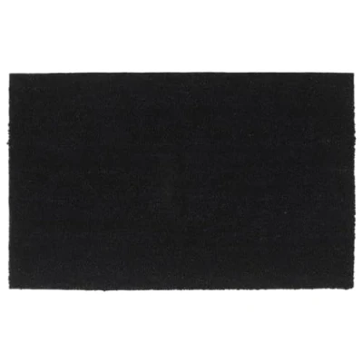 Image of vidaXL Black Coir Door Mat 50x80cm Indoor/Outdoor Rectangular Tufted with Non Slip PVC Backing, Easy Clean, Durable for High Traffic Areas