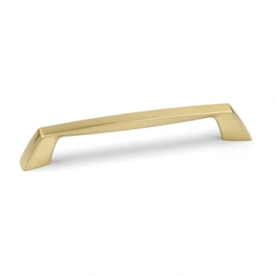 Image of Brushed Brass Kitchen Handle 160mm Gold D Bar Cupboard Cabinet Door Drawer Pull Furniture Replacement Upcycle Hardware