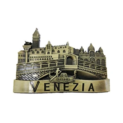 Image of 3D Venice Italy Refrigerator Magnet Souvenir Metal Collection, Fridge Gift Magnetic Sticker Home Kitchen Decoration