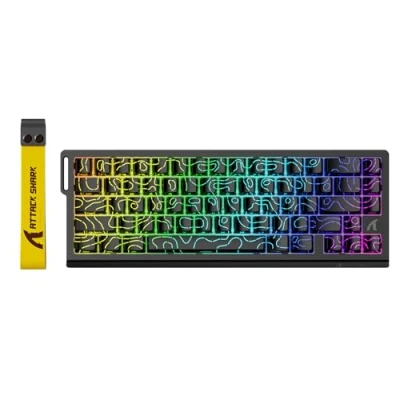 Image of ATTACK SHARK X68 HE 8000Hz Rapid Trigger Keyboard, 0.01mm RT Accuracy Wired Gaming Keyboard with Magnetic Switch, Adjustable Actuation, Trigger, Snap Tap, RGB Lighting for PC/Mac, Black Contours