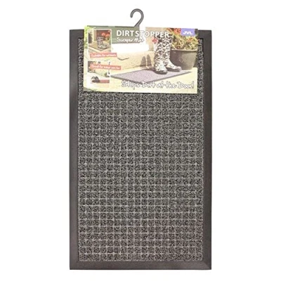 Image of JVL Patterned Dirt Stopper Scraper Square Design Entrance Door Mat, Grey, 45 x 75 cm