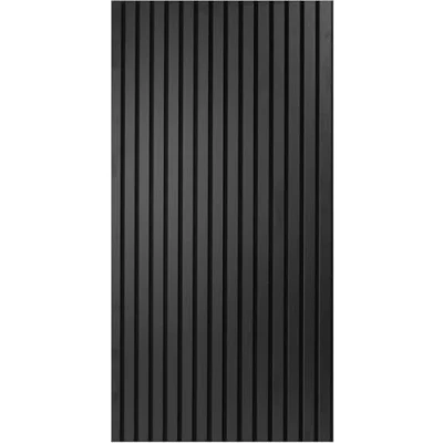Image of Art3d Acoustic Panels for Wall and Ceiling 4 Wooden Slats Sound Absorbent 3D Panel with Wood Finish Black Covering 2.88㎡