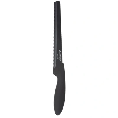 Image of Viners Assure 8 Stainless Steel Bread Soft Grip Handle Knife, Black
