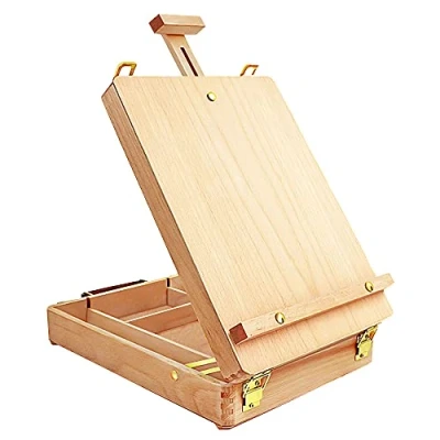 Image of Samoart Table Easel Art Desktop Painting Premium Wooden Sketchbox for Student Artist Beginners