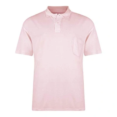 Image of Kam Poly Cotton Soft Fabric Plain Basic Polo Shirt in 8 Colors, Size 2XL to 8XL Pink