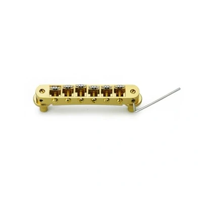 Image of Guyker Tune O Matic Roller Saddle Bridge String Space 10.5mm Guitar Bridges with Post Hole 4.2mm Replacement Compatible Les Paul LP SG 6 Electric GM015, Gold