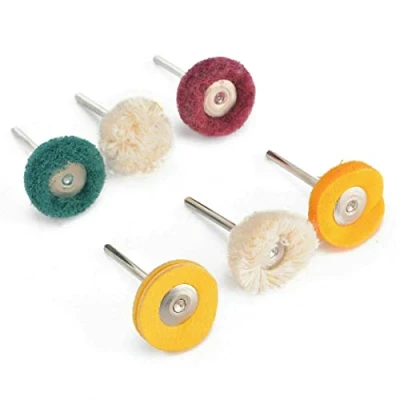 Image of 6 Pieces 1&quot; (25mm) Polisher Buffer Wheel Polishing Buffing Pad Brush Kit For Rotary Drill Bit