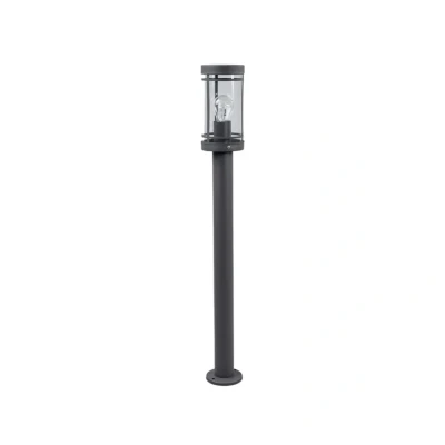 Image of Lindby path lamp Djori, dark grey, stainless steel, Ø 10.5cm