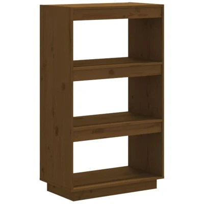 Image of vidaXL Book Cabinet/Room Divider Honey Brown 60x35x103 cm Solid Wood Pine