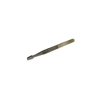Image of Proops 120mm Stainless Steel Tweezers, 4mm Wide Flat End (S7147). Free UK Postage.