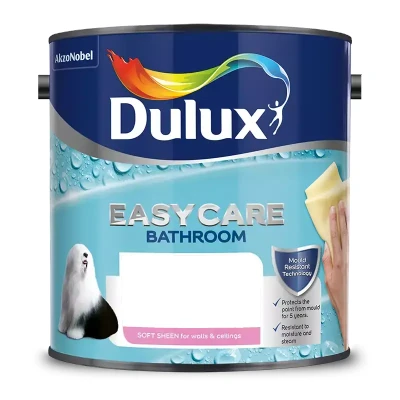 Image of Dulux Easycare Bathroom Soft Sheen, Pure Brilliant White 1L