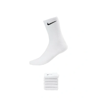 Image of Nike Performance Everyday CUSH CREW 6 PACK Sports socks, Size: 5 8, White/black
