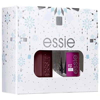 Image of essie Russian Roulette Nail Polish/Good To Go Top Coat Winter Wonderland Duo Kit Makeup Gift Set for Women
