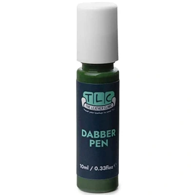 Image of The Leather Clinic &amp; Vinyl Dabber Pen 10ml Touch Up Scratch and Scuff Repair for Sofas, Car Seats, Shoes, Bags Restore Small Areas (Dark Green)