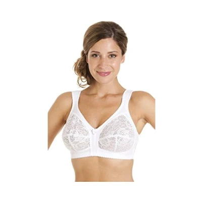 Image of Camille Womens Non Wired Full Cup Soft Lace Bra White 44E
