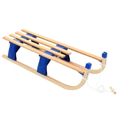 Image of vidaXL Folding Sledge, Lightweight Wood Design, 110cm Seat Length, With Pull Rope Ideal for Winter Fun and Snowy Adventures