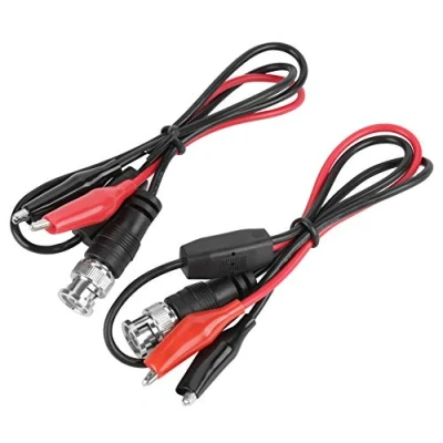 Image of BNC Plug Oscilloscope Test Probe Cable, 2Pcs Lead Male Q9 to Dual Alligator Clip 0.5m