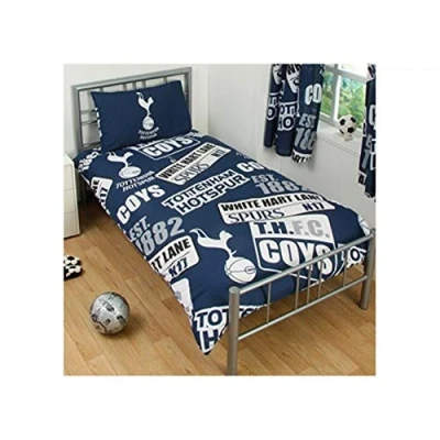 Image of Tottenham Hotspur Patch Single Duvet And Pillow Set (One Size) (Multicoloured)