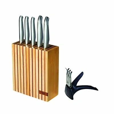Image of Furi Pro 7 Piece Wood Knife Block Set With Diamond Sharpener