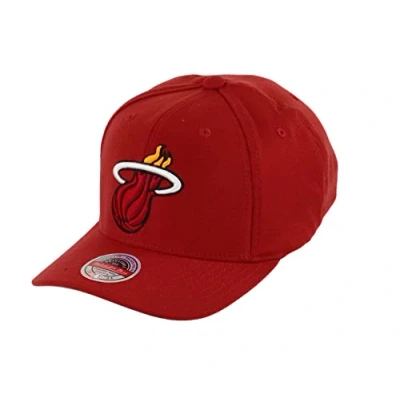 Image of Mitchell &amp; Ness Miami Heat Maroon NBA Team Ground Stretch Snapback Cap One Size