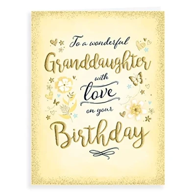 Image of Piccadilly Greetings Modern Birthday Card Granddaughter 8 x 6 inches