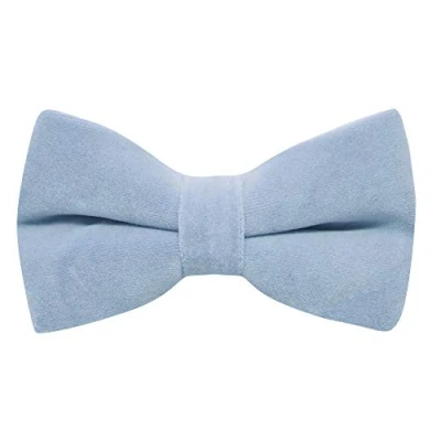 Image of King &amp; Priory Luxury Light Baby Blue Velvet Bow Tie