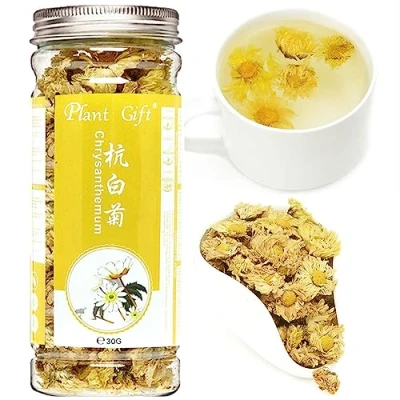 Image of Plant Gift 100% Chinese Hangzhou White Chrysanthemum Tea organic Edible Flowers Loose Flower Scented Eye protection skin 30g/1oz