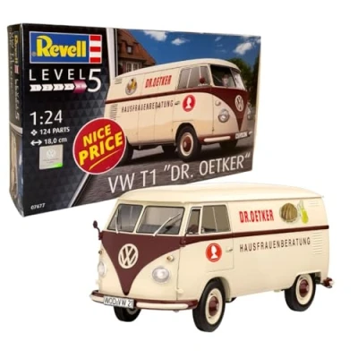 Image of Revell 07677 VW T1 &quot;Dr. Oetker&quot; 1:24 Scale Unbuilt/Unpainted Plastic Model Kit