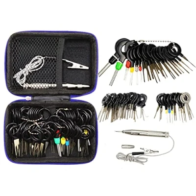 Image of AUTOXBERT Terminal Removal Tool Kit, 52Pcs Ejector Kit for Car, with Circuit Tester and Storage Case, Pin Extractor Set Puller Repair Key Tools Most Connector