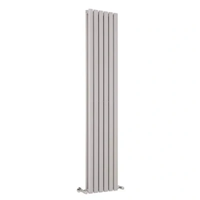 Image of Milano Aruba Light Grey Vertical Double Oval Panel Radiator 1780mm x 354mm