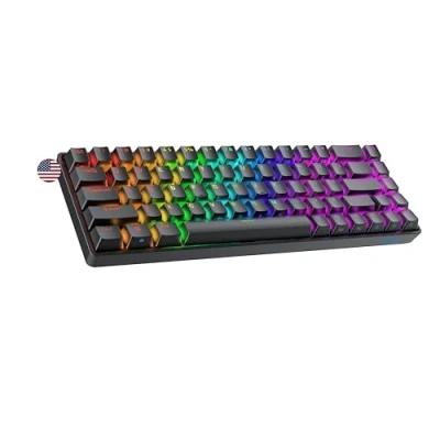 Image of Ranked Master M65 HE 65% Rapid Trigger Technology Magnetic Mechanical Gaming Keyboard 68 Keys RGB LED for PC/Mac Gamer US Layout (Black, Clear Switch)