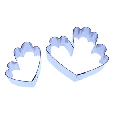 Image of Aquilegia Leaf Cutter Set of 2 Stainless Steel Made in The UK Leaves Sugarcraft