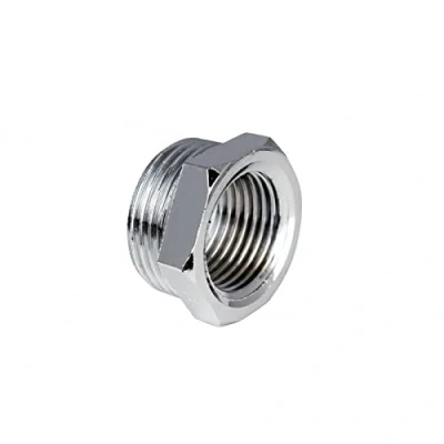 Image of Chrome Pipe Reducer Bush BSP Thread Male / Female Connector Adaptor Tap Radiator Pipe. (1/2&quot; x 3/8&quot; Inch)