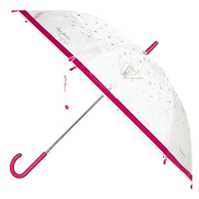 Image of Pepe Jeans Hydra Pink Polyester Umbrella with Aluminium Stick, pink,