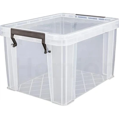 Image of HOMION Clear plastic storage boxes with stackable stacking clip lock lid 5 litre (1)