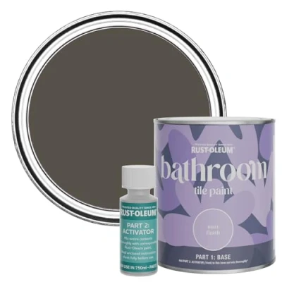 Image of Rust Oleum Brown Water Resistant Bathroom Tile Paint in Matt Finish Fallow 750ml