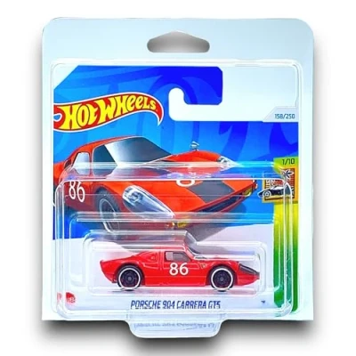 Image of Hot Wheels Porsche 904 Carrera GTS (Red &amp; Black) 1/10 HW Exotics 2024 158/250 (Short Card) includes a KLAS Car Keeper Protector Case HTD94