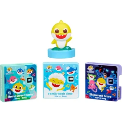 Image of little tikes Baby Shark Family Collection For Story Dream Machine 3 Stories &amp; 1 Character, Storytime Books with Audio Play Boys and Girls Ages 3+