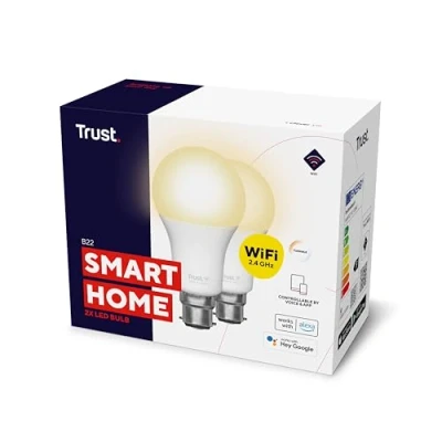 Image of Trust WiFi B22 Smart Bulb, Dimmable LED Works with Alexa and Google Home, No Hub Required, 2.4GHz Warm to Cool White Light Ambience [Amazon Exclusive] 2 Pack