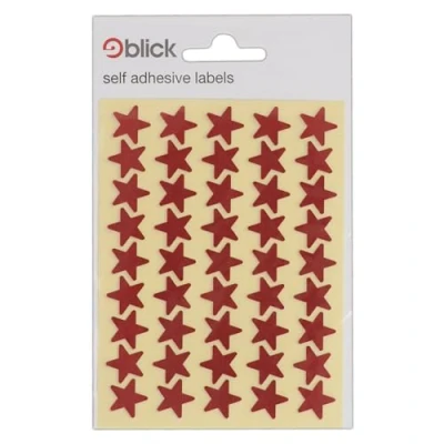 Image of Blick Labels, Metallic Red, Self Adhesive Stickers, Stars, 14mm, 135 for Home, Office, Family, School, Holiday Calendar Organising, Planner, Rewards Chart, Colour Coding