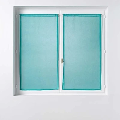 Image of Douceur d&#039;Intérieur, 2 x 60 160 cm Sandra Blue Voile Curtains