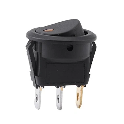 Image of 12V Round On/Off Spst Switch, Keenso LED Dot Light switch Indicator Toggle 3 Pin for car Truck Van Dash Boat, Orange