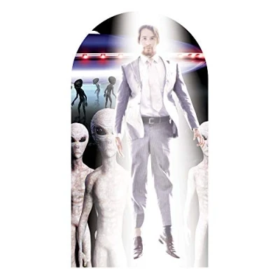 Image of Alien Abduction Stand in Adult Size Cardboard Cutout, cardboard, Multi Colour, 174 x 93 cm