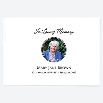 Image of Dotty about Paper Funeral Condolence Guest Book In Loving Memory Photo, for Funeral, Book, of Remembrance, Memorial Book.