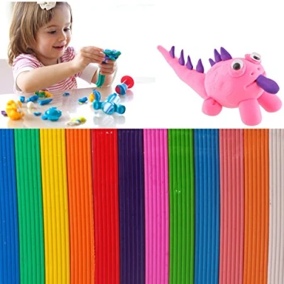 Image of White Hinge 24x Soft Modelling Clay/Plasticine Strips in Assorted Colours