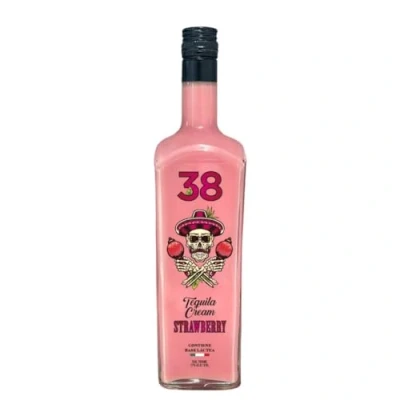 Image of Tequila 38 Strawberry Cream Liqueur Made using Reposado 17% vol. 70cl Destilerias Espronceda