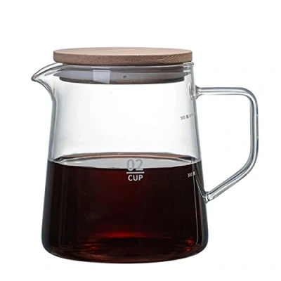 Image of Gonnely Glass Coffee Server Carafe with Lid, Insulated Pot Clear for Juice Tea Water(500 ml)