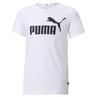 Image of Puma LOGO TEE Unisex Print Tshirt for kids, Size: 13 14y, white