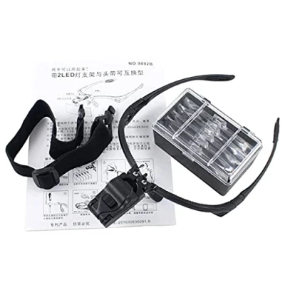 Image of Glass for Head Magnifier with Light 5 Detachable Lenses Illuminated Headband LED Hand F Repair Glasses
