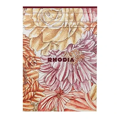 Image of RHODIA 120031C Lined Pad A5 70 Sheets Clairefontaine Ivory Paper 90 g/m Soft Touch Cover Orange Botanical Collection